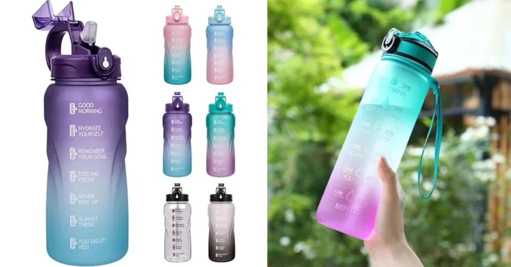 trinkflasche mit strohhalm